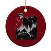 Mothman Howling at Moon 90s Retro Ceramic Ornament Funny West Virginia Cryptid
