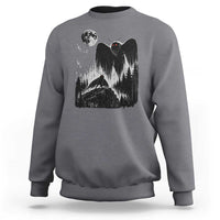 Mothman Howling at Moon 90s Retro Sweatshirt Funny West Virginia Cryptid