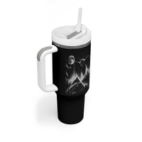 Mothman Howling at Moon 90s Retro Tumbler With Handle Funny West Virginia Cryptid