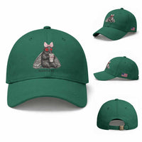 Funny Mothman Mothma'am Cute Pink Bow Coquette Baseball Cap