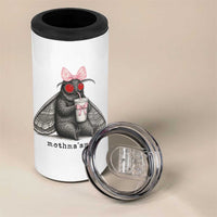 Funny Mothman Mothma'am Cute Pink Bow Coquette 4 in 1 Can Cooler Tumbler