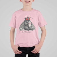 Funny Mothman Mothma'am Cute Pink Bow Coquette T Shirt For Kid