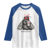Funny Mothman Mothma'am Cute Pink Bow Coquette Raglan Shirt