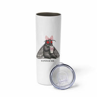 Funny Mothman Mothma'am Cute Pink Bow Coquette Skinny Tumbler