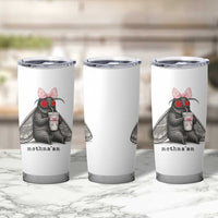 Funny Mothman Mothma'am Cute Pink Bow Coquette Tumbler Cup