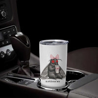 Funny Mothman Mothma'am Cute Pink Bow Coquette Tumbler Cup