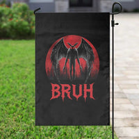 Funny Bruh Mothman Garden Flag Cryptozoology Cryptid Humor Weirdcore Horror Moon