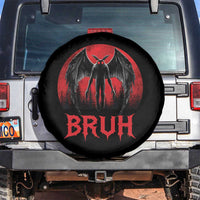 Funny Bruh Mothman Spare Tire Cover Cryptozoology Cryptid Humor Weirdcore Horror Moon