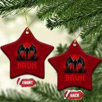 Funny Bruh Mothman Ceramic Ornament Cryptozoology Cryptid Humor Weirdcore Horror Moon