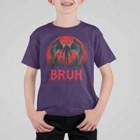 Funny Bruh Mothman T Shirt For Kid Cryptozoology Cryptid Humor Weirdcore Horror Moon