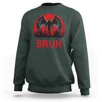 Funny Bruh Mothman Sweatshirt Cryptozoology Cryptid Humor Weirdcore Horror Moon