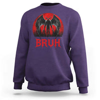 Funny Bruh Mothman Sweatshirt Cryptozoology Cryptid Humor Weirdcore Horror Moon
