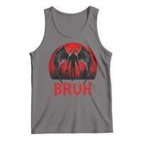 Funny Bruh Mothman Tank Top Cryptozoology Cryptid Humor Weirdcore Horror Moon