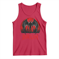 Funny Bruh Mothman Tank Top Cryptozoology Cryptid Humor Weirdcore Horror Moon