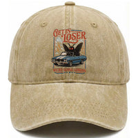 Funny Mothman Washed Cotton Baseball Cap Get In Loser We Are Going Lurking Cryptid Lover