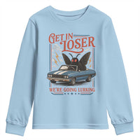 Funny Mothman Youth Sweatshirt Get In Loser We Are Going Lurking Cryptid Lover