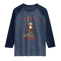 Funny Twas The Tism M Lord Medieval Knight Frog Raglan Shirt