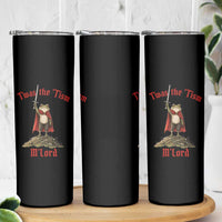 Funny Twas The Tism M Lord Medieval Knight Frog Skinny Tumbler