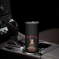 Funny Twas The Tism M Lord Medieval Knight Frog Skinny Tumbler