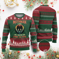 Funny Mothman Is Real And I Helped Him Commit Tax Fraud Ugly Christmas Sweater Retro Cryptid Cryptozoology