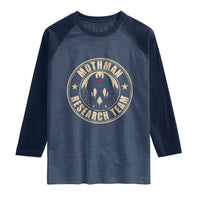 Funny Mothman Research Team Raglan Shirt Cryptozoology Cryptid Hunting