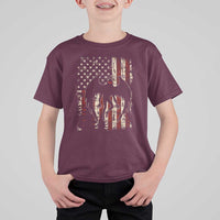 Mothman American Flag Patriotic Cryptid Creature T Shirt For Kid