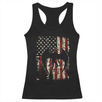 Mothman American Flag Patriotic Cryptid Creature Racerback Tank Top