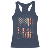 Mothman American Flag Patriotic Cryptid Creature Racerback Tank Top