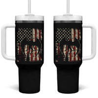 Mothman American Flag Patriotic Cryptid Creature Tumbler With Handle