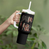 Mothman American Flag Patriotic Cryptid Creature Tumbler With Handle