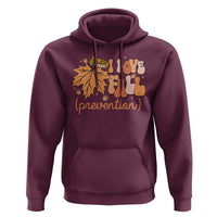 Fall Physical Therapy Hoodie I Love Fall Prevention Retro Groove Maple Leaf Nuts - Wonder Print Shop