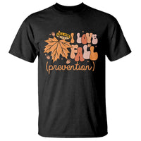 Fall Physical Therapy T Shirt I Love Fall Prevention Retro Groove Maple Leaf Nuts - Wonder Print Shop