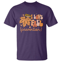 Fall Physical Therapy T Shirt I Love Fall Prevention Retro Groove Maple Leaf Nuts - Wonder Print Shop