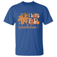 Fall Physical Therapy T Shirt I Love Fall Prevention Retro Groove Maple Leaf Nuts - Wonder Print Shop