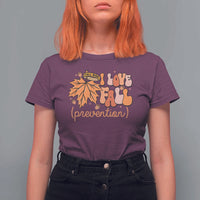 Fall Physical Therapy T Shirt For Women I Love Fall Prevention Retro Groove Maple Leaf Nuts - Wonder Print Shop