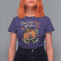 Funny Fall Physical Therapy T Shirt For Women Don't Let Fall Get You Pumpkin Safety Belt Maple Leaf - Wonder Print Shop