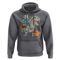 Funny Halloween Nurse Hoodie Skeleton Nurse Riding Mummy Dinosaur Pumpkin Candy - Wonder Print Shop
