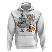 Funny Halloween Nurse Hoodie Skeleton Nurse Riding Mummy Dinosaur Pumpkin Candy - Wonder Print Shop