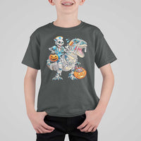 Funny Halloween Nurse T Shirt For Kid Skeleton Nurse Riding Mummy Dinosaur Pumpkin Candy - Wonder Print Shop