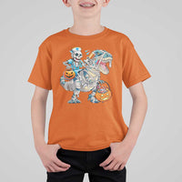 Funny Halloween Nurse T Shirt For Kid Skeleton Nurse Riding Mummy Dinosaur Pumpkin Candy - Wonder Print Shop