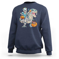 Funny Halloween Nurse Sweatshirt Skeleton Nurse Riding Mummy Dinosaur Pumpkin Candy - Wonder Print Shop