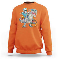 Funny Halloween Nurse Sweatshirt Skeleton Nurse Riding Mummy Dinosaur Pumpkin Candy - Wonder Print Shop