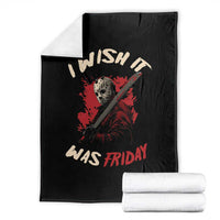 Funny Scary Halloween Slasher Throw Blanket I Wish It Was Friday - Wonder Print Shop