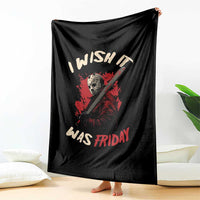 Funny Scary Halloween Slasher Throw Blanket I Wish It Was Friday - Wonder Print Shop