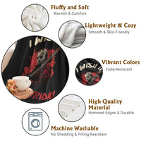 Funny Scary Halloween Slasher Throw Blanket I Wish It Was Friday - Wonder Print Shop