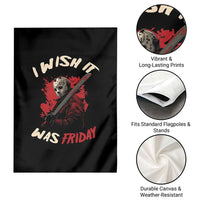 Funny Scary Halloween Slasher Garden Flag I Wish It Was Friday - Wonder Print Shop