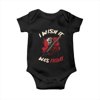 Funny Scary Halloween Slasher Baby Onesie I Wish It Was Friday - Wonder Print Shop