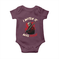 Funny Scary Halloween Slasher Baby Onesie I Wish It Was Friday - Wonder Print Shop