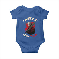 Funny Scary Halloween Slasher Baby Onesie I Wish It Was Friday - Wonder Print Shop