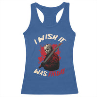 Funny Scary Halloween Slasher Racerback Tank Top I Wish It Was Friday - Wonder Print Shop